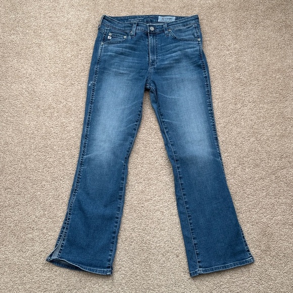 AG Adriano Goldschmied The Jodi Crop Side Slit High Rise Crop Flare Jeans 29R - Picture 2 of 10